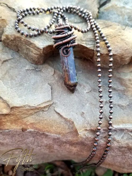 Dragon Blood Jasper Point Necklace Fifth Energy Jewelry 3