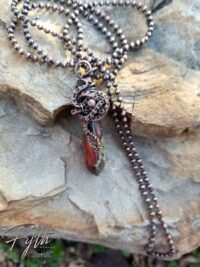 Serpent Wrapped Dragon Blood Jasper Point Necklace Fifth Energy Jewelry 6