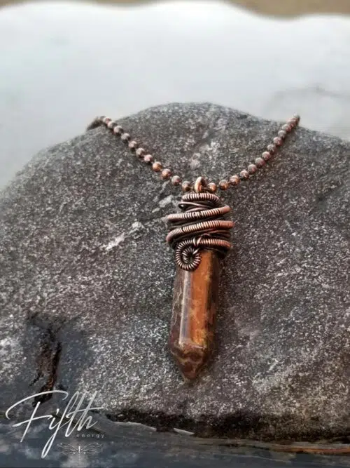 Dragon Blood Jasper Point Necklace Fifth Energy Jewelry 4