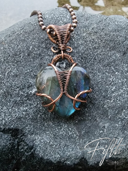 Labradorite Heart of Stone Necklace Fifth Energy Jewelry