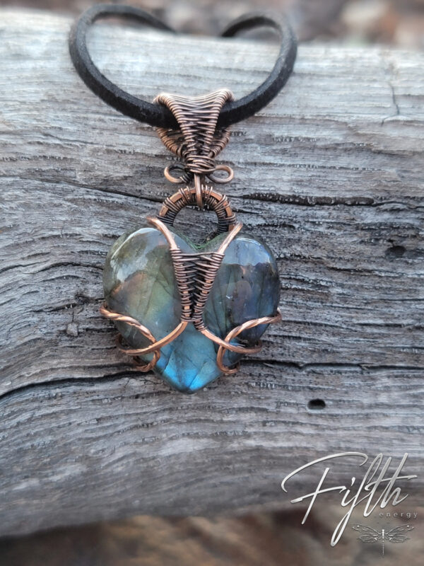 Labradorite Heart of Stone Necklace Fifth Energy Jewelry