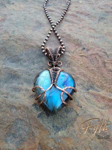 Labradorite heart of stone necklace
