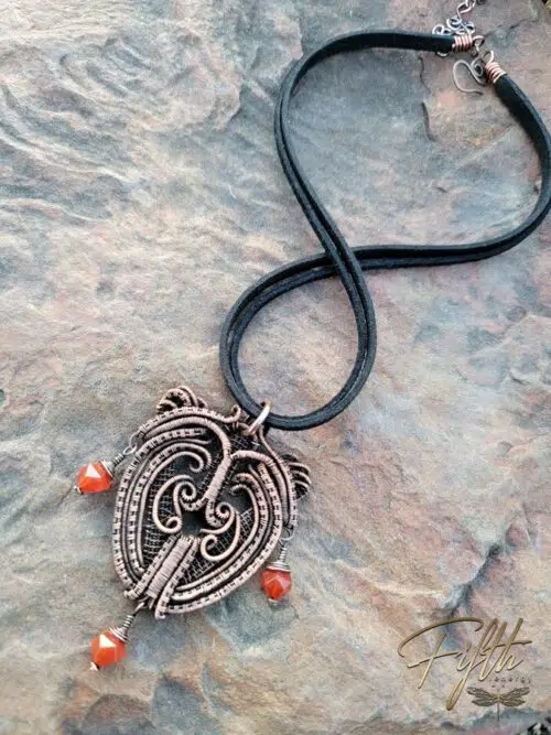 Carnelian Copper Heart Choker Fifth Energy Jewelry