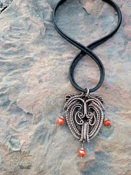 Carnelian Copper Heart Choker Fifth Energy Jewelry