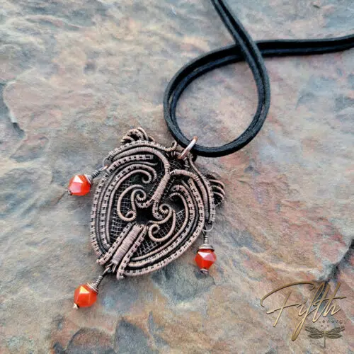 Carnelian Copper Heart Choker Fifth Energy Jewelry