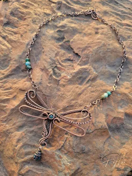 Dragonfly Choker with Apatite Fifth Energy Jewelry