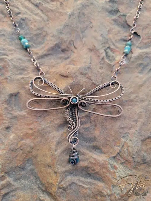 Dragonfly Choker with Apatite Fifth Energy Jewelry