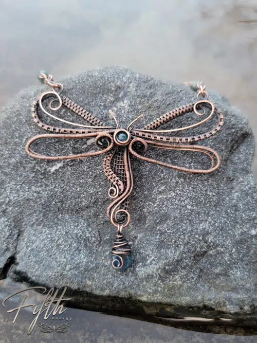 Dragonfly Choker with Apatite Fifth Energy Jewelry