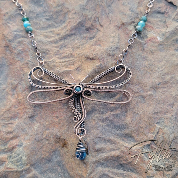Dragonfly Choker with Apatite Fifth Energy Jewelry
