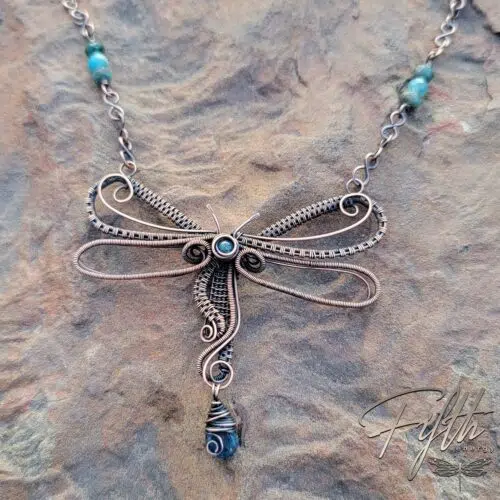 Dragonfly Choker with Apatite Fifth Energy Jewelry