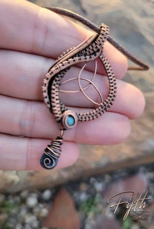 Trinty Knot Apatite Copper Necklace Fifth Energy Jewelry