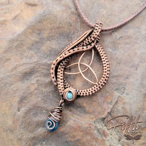 Trinty Knot Apatite Copper Necklace Fifth Energy Jewelry