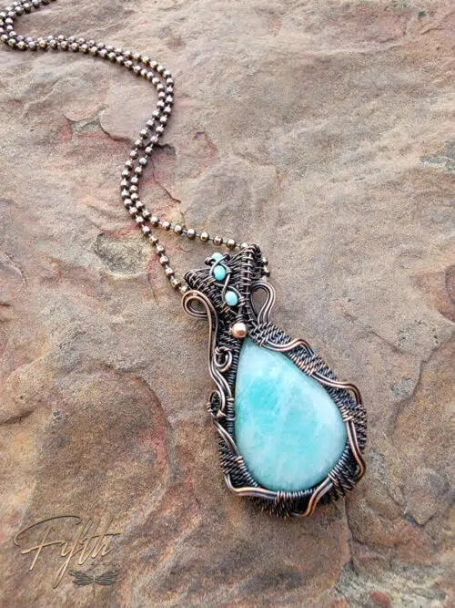 Amazonite in Copper Fifth Energy Jewelry