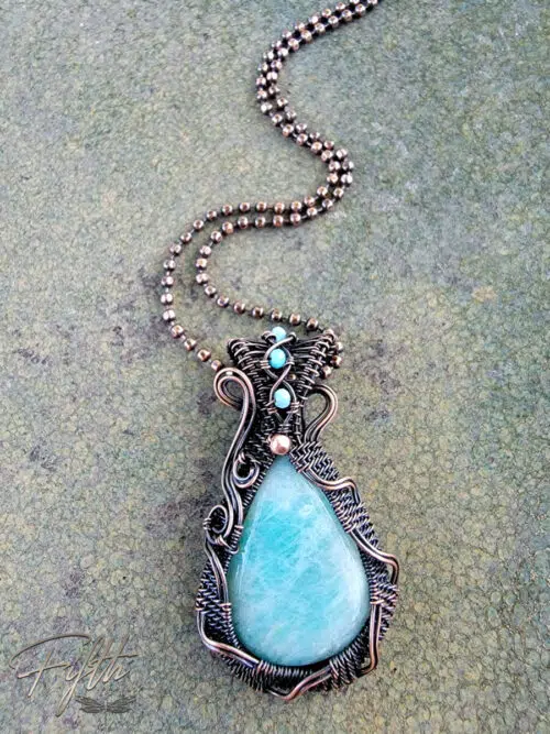Amazonite in Copper Fifth Energy Jewelry