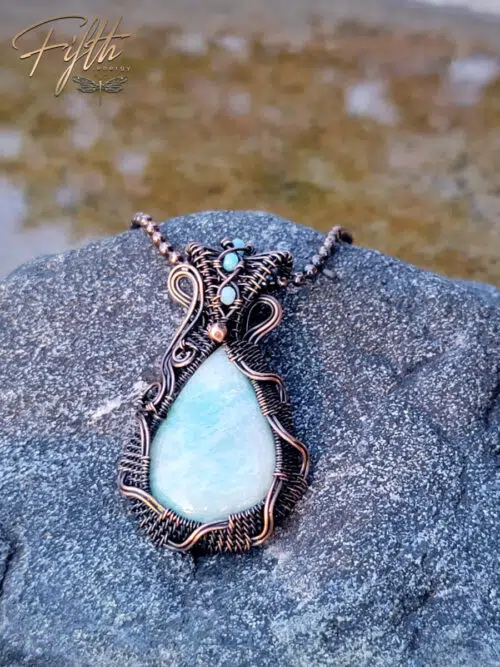 Amazonite in Copper Fifth Energy Jewelry