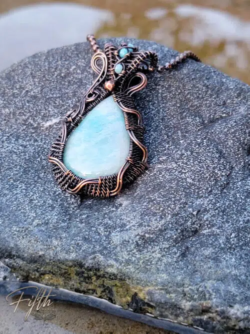 Amazonite in Copper Fifth Energy Jewelry