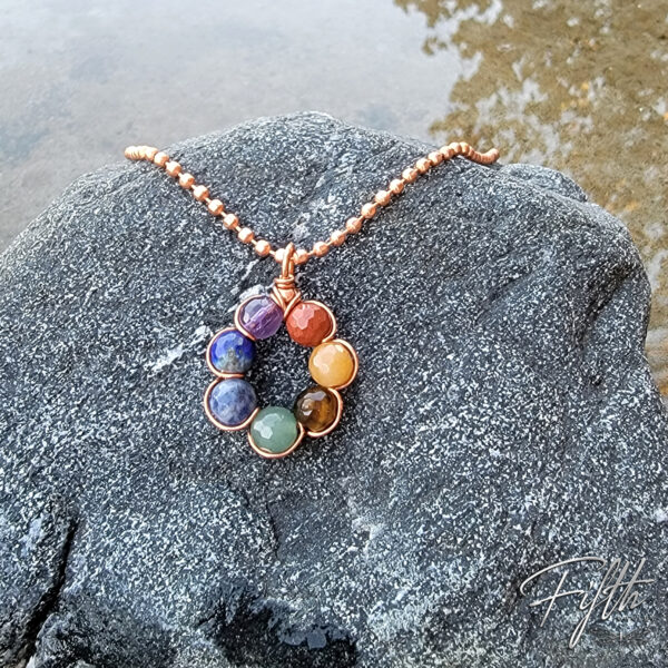 Chakra flower necklace fifth energy jewelry