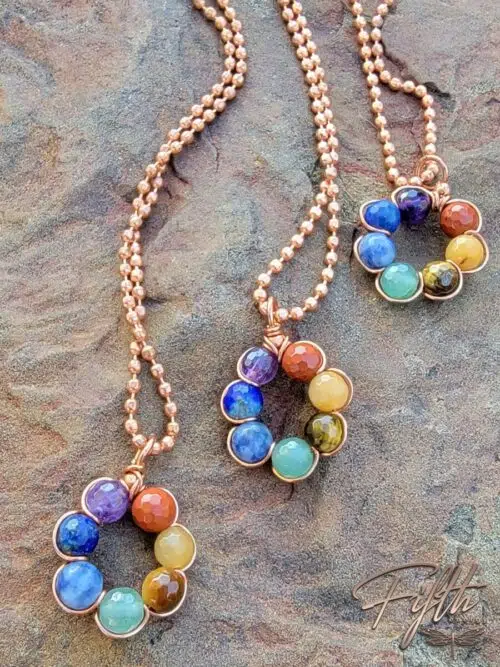 Chakra Flower Necklace Fifth Energy Jewelry