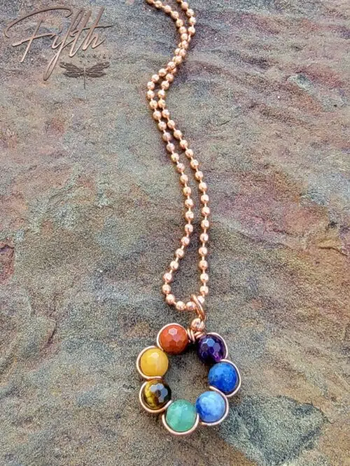 Chakra Flower Necklace Fifth Energy Jewelry