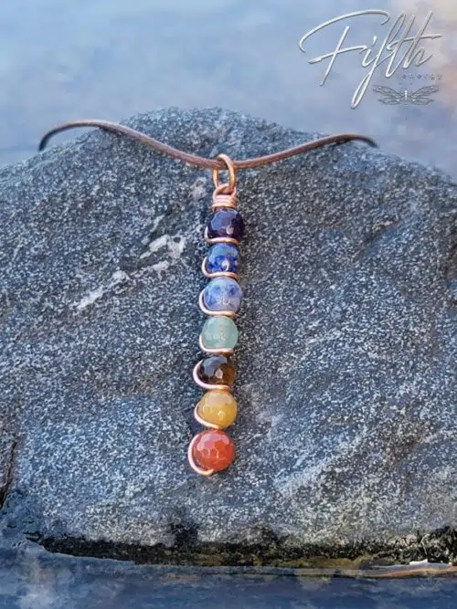 Chakra Drop Necklace Fifth Energy Jewelry
