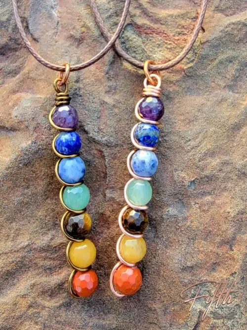 Chakra Drop Necklace Fifth Energy Jewelry