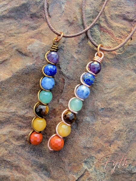 Chakra Drop Necklace Fifth Energy Copper Jewelry