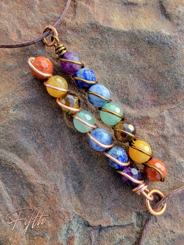 Chakra drop necklace fifth energy jewelry