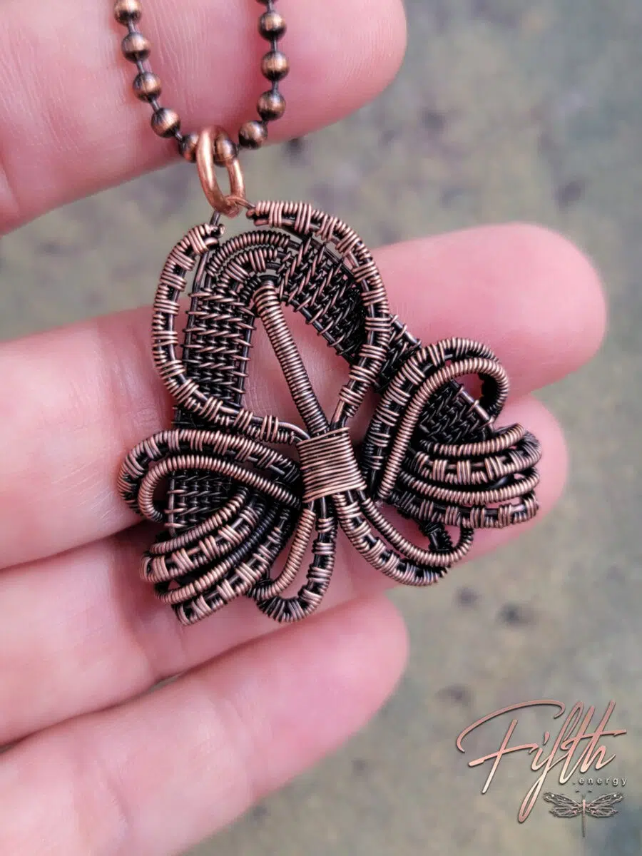 Copper Clover Necklace 2 Copper Clover Necklace Fifth Energy Jewelry