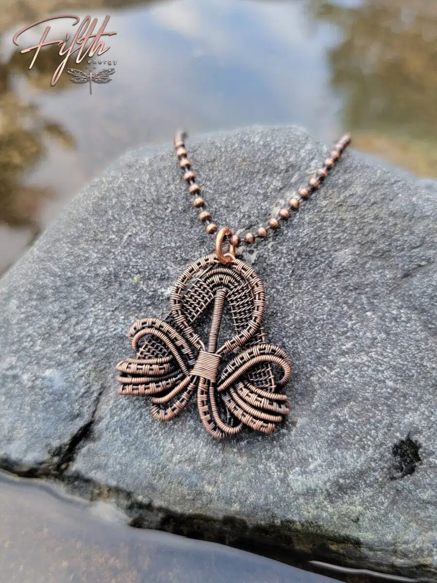 Copper Clover Necklace 4 Copper Clover Necklace Fifth Energy Jewelry