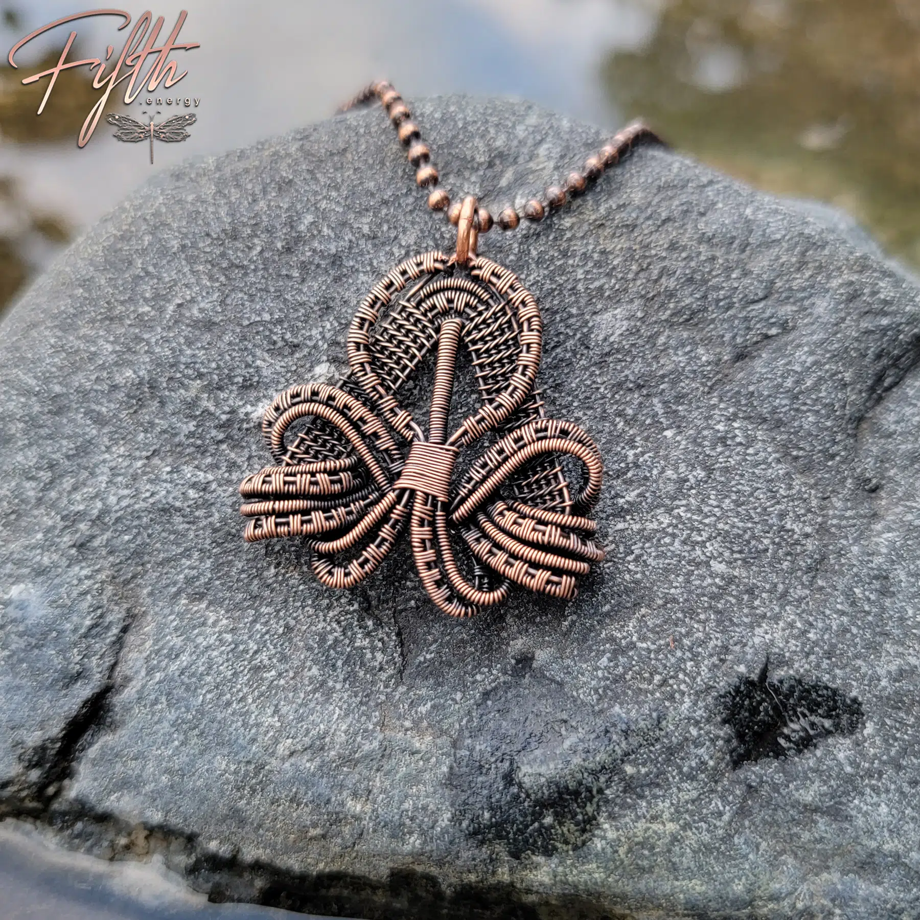 Copper Clover Necklace 5 Copper Clover Necklace Fifth Energy Jewelry