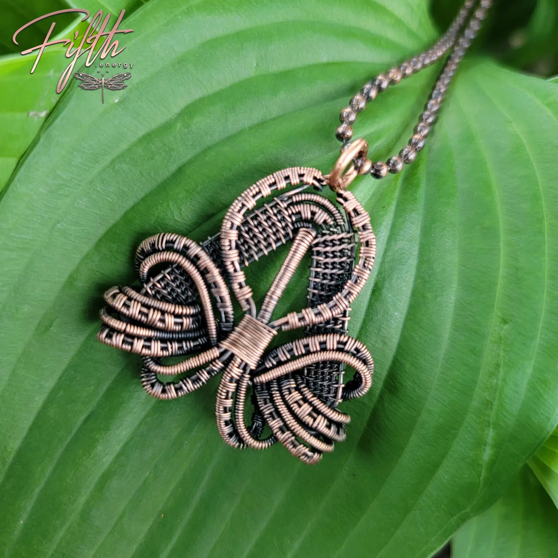 Copper Clover Necklace 6 Copper Clover Pendant Fifth Energy Jewelry