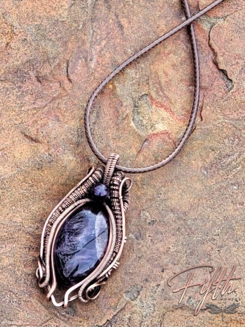 Deep Purple Amethyst Necklace Fifth Energy Copper Jewelry