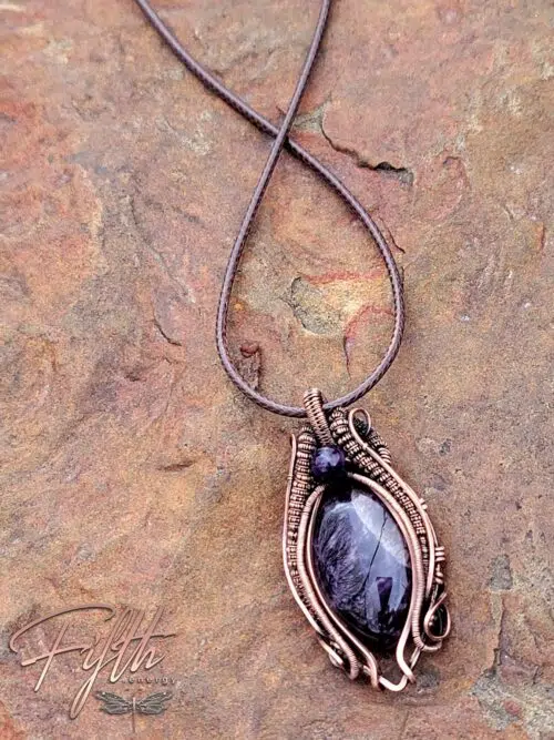 Deep Purple Amethyst Necklace Fifth Energy Copper Jewelry