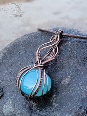 Fifth Energy Jewelry Blue Chalcedony Copper Necklace
