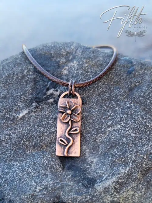 Copper Flower Necklace Fifth Energy Copper Jewelry