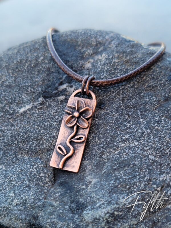 Copper flower necklace fifth energy copper jewelry