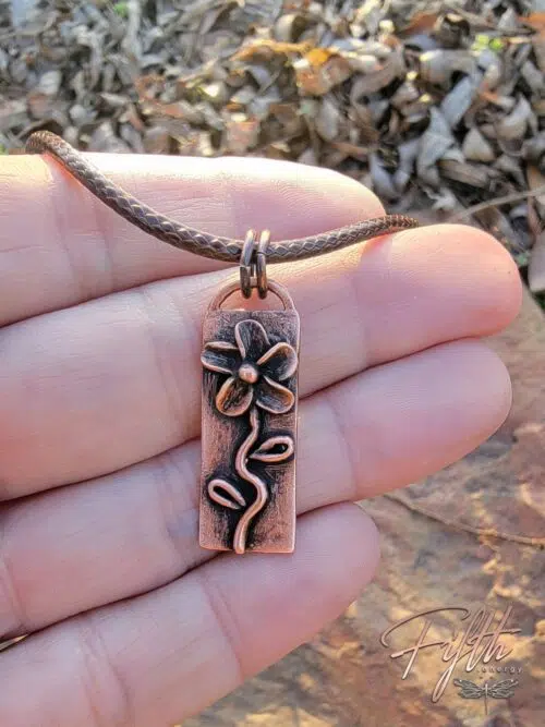 Copper Flower Necklace Fifth Energy Copper Jewelry