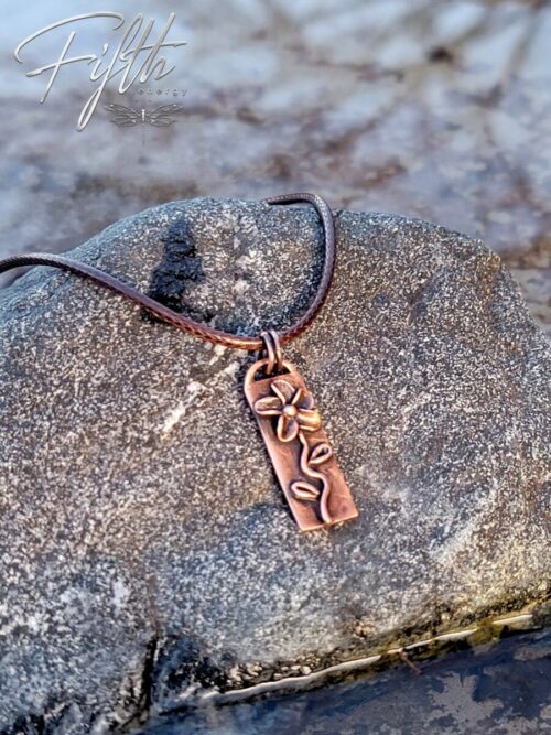 Copper Flower Necklace Fifth Energy Copper Jewelry