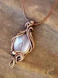 Botswana Agate Copper Necklace Fifth Energy Jewelry
