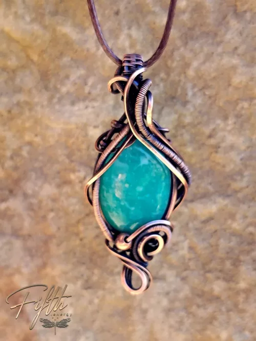 Fifth Energy Copper Jewelry Green Amazonite Necklace