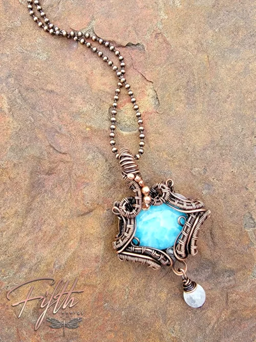 Smithsonite fifth energy copper jewelry