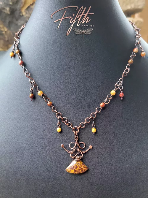 Mariam Jasper Necklace Ocean Jasper Fifth Energy Copper Jewelry