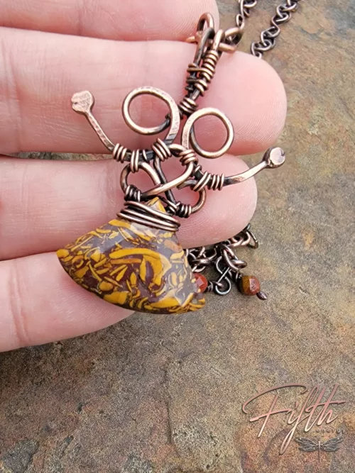 Mariam Jasper Necklace Ocean Jasper Fifth Energy Copper Jewelry
