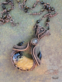 Palm Root Crescent Stone Fifth Energy Copper Moon Jewelry