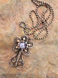 Copper Flower Amethyst Necklace Fifth Energy Jewelry
