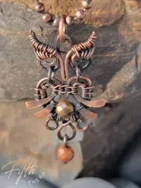 Miniature Owl Copper Pendant Fifth Energy Jewelry