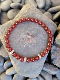 Red Carnelian Bracelet with Crystal Quartz Fifth Energy Jewelry July Birthstone