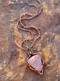 Rhodochrosite Copper Necklace Fifth Energy Jewelry