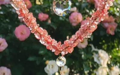Cherry Quartz Heart Suncatcher