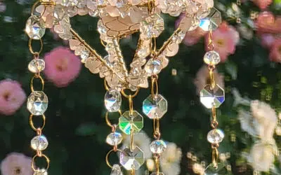 Raw Rose Quartz Suncatcher